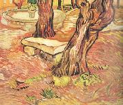 Vincent Van Gogh The Stone Bench in the Garden of Saint-Paul Hospital (nn04) France oil painting reproduction